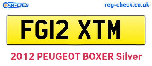 FG12XTM are the vehicle registration plates.