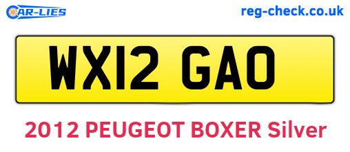 WX12GAO are the vehicle registration plates.