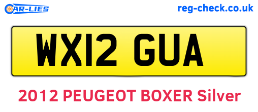WX12GUA are the vehicle registration plates.