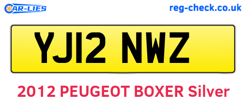 YJ12NWZ are the vehicle registration plates.