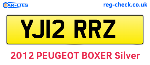 YJ12RRZ are the vehicle registration plates.