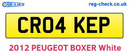 CR04KEP are the vehicle registration plates.