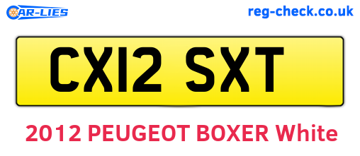 CX12SXT are the vehicle registration plates.