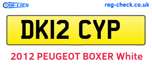 DK12CYP are the vehicle registration plates.