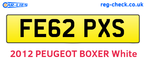 FE62PXS are the vehicle registration plates.