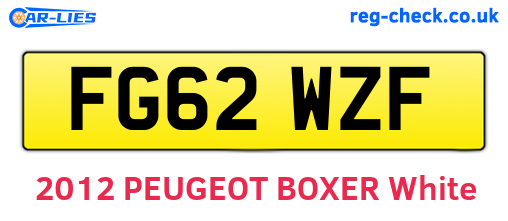 FG62WZF are the vehicle registration plates.