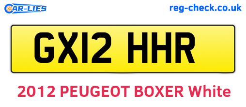 GX12HHR are the vehicle registration plates.