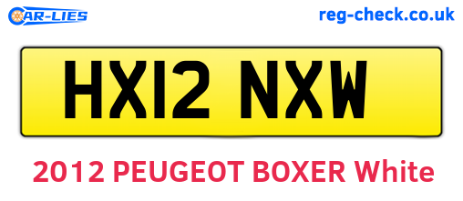 HX12NXW are the vehicle registration plates.