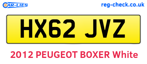 HX62JVZ are the vehicle registration plates.
