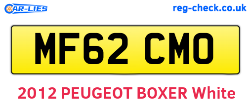 MF62CMO are the vehicle registration plates.