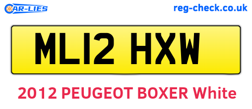ML12HXW are the vehicle registration plates.
