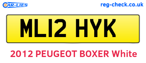 ML12HYK are the vehicle registration plates.