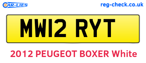 MW12RYT are the vehicle registration plates.