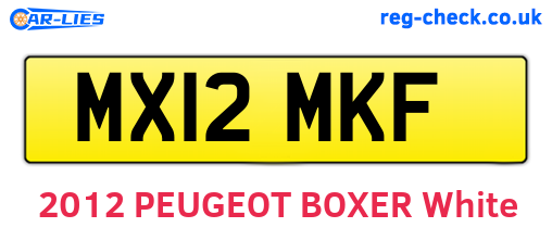 MX12MKF are the vehicle registration plates.