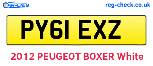 PY61EXZ are the vehicle registration plates.