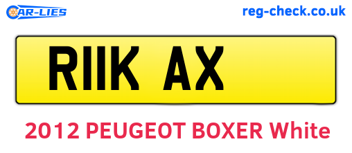 R11KAX are the vehicle registration plates.