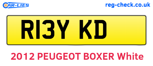R13YKD are the vehicle registration plates.