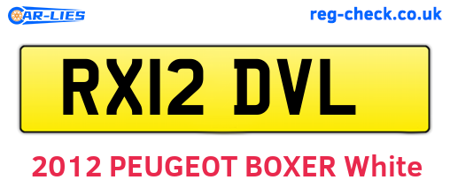 RX12DVL are the vehicle registration plates.