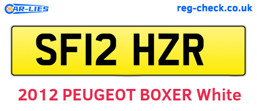 SF12HZR are the vehicle registration plates.