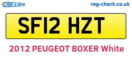 SF12HZT are the vehicle registration plates.