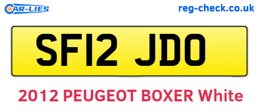 SF12JDO are the vehicle registration plates.