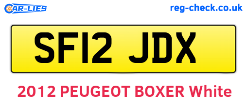 SF12JDX are the vehicle registration plates.
