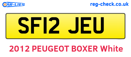 SF12JEU are the vehicle registration plates.