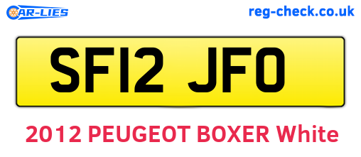 SF12JFO are the vehicle registration plates.