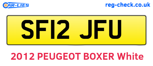 SF12JFU are the vehicle registration plates.