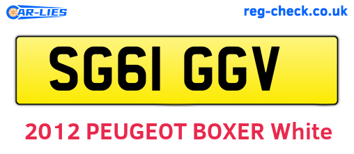 SG61GGV are the vehicle registration plates.