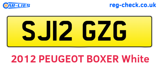 SJ12GZG are the vehicle registration plates.