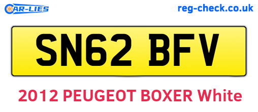 SN62BFV are the vehicle registration plates.