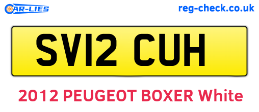 SV12CUH are the vehicle registration plates.