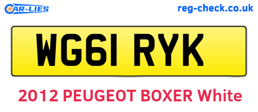 WG61RYK are the vehicle registration plates.