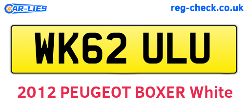 WK62ULU are the vehicle registration plates.