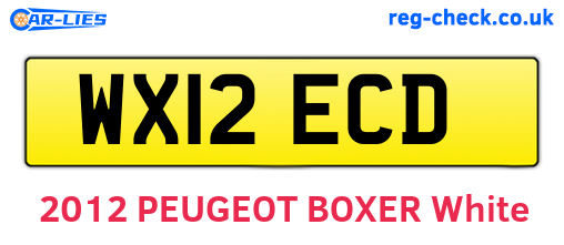 WX12ECD are the vehicle registration plates.