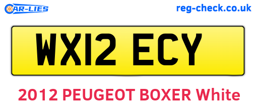 WX12ECY are the vehicle registration plates.