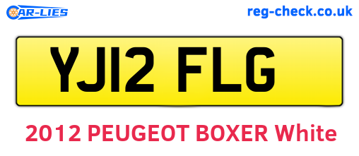 YJ12FLG are the vehicle registration plates.