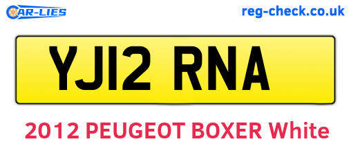 YJ12RNA are the vehicle registration plates.