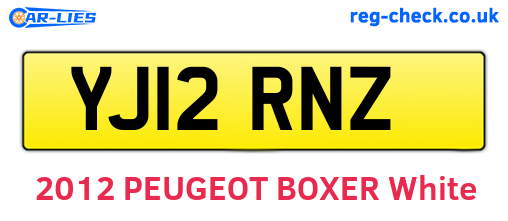 YJ12RNZ are the vehicle registration plates.