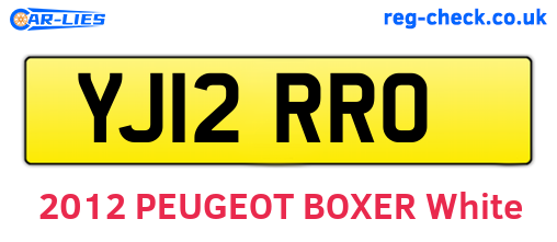 YJ12RRO are the vehicle registration plates.