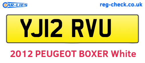 YJ12RVU are the vehicle registration plates.