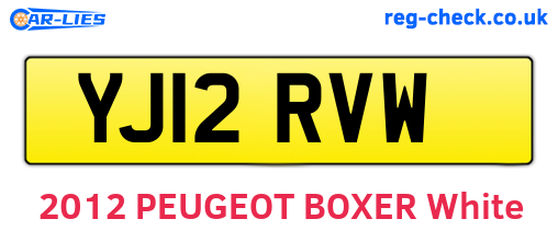 YJ12RVW are the vehicle registration plates.