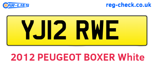 YJ12RWE are the vehicle registration plates.