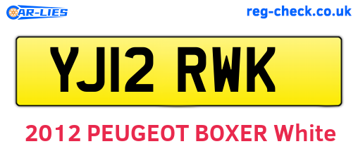YJ12RWK are the vehicle registration plates.