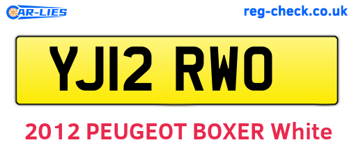 YJ12RWO are the vehicle registration plates.
