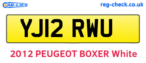 YJ12RWU are the vehicle registration plates.
