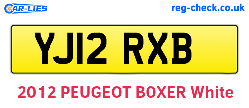 YJ12RXB are the vehicle registration plates.