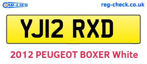 YJ12RXD are the vehicle registration plates.