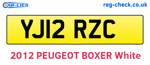 YJ12RZC are the vehicle registration plates.